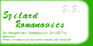 szilard romanovics business card